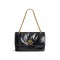 Balenciaga Monaco Medium Chain Bag in black Arena calfskin, aged-gold hardware