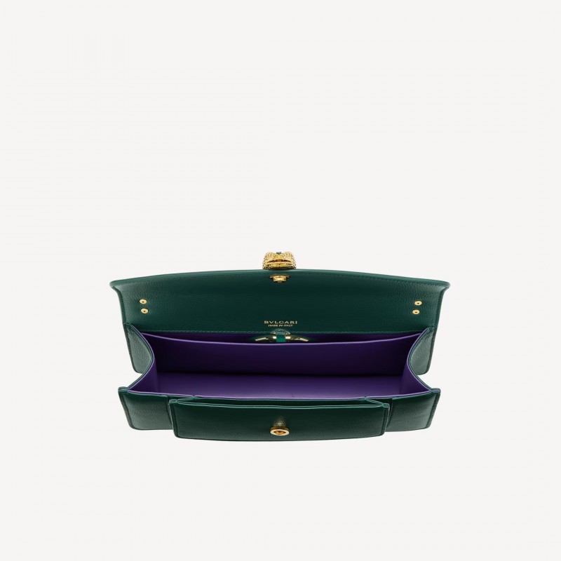 Bulgari SERPENTI EAST-WEST MAXI CHAIN SHOULDER BAG Green