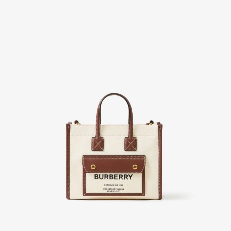 Burberry Mini Freya Tote Natural/Tan