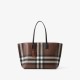 Burberry Medium Check Tote Dark Birch Brown