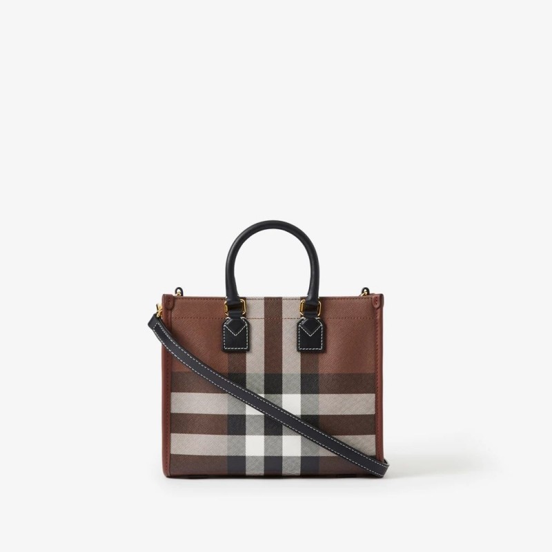 Burberry Mini Freya Tote Dark Birch Brown