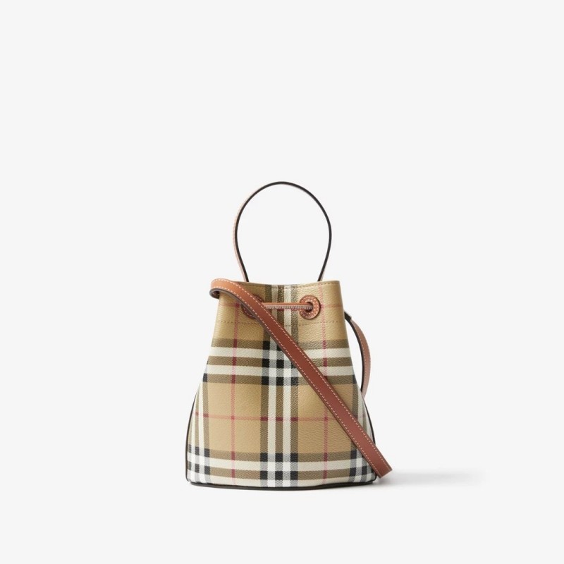 Burberry Mini TB Bucket Bag Archive Beige/Briar Brown