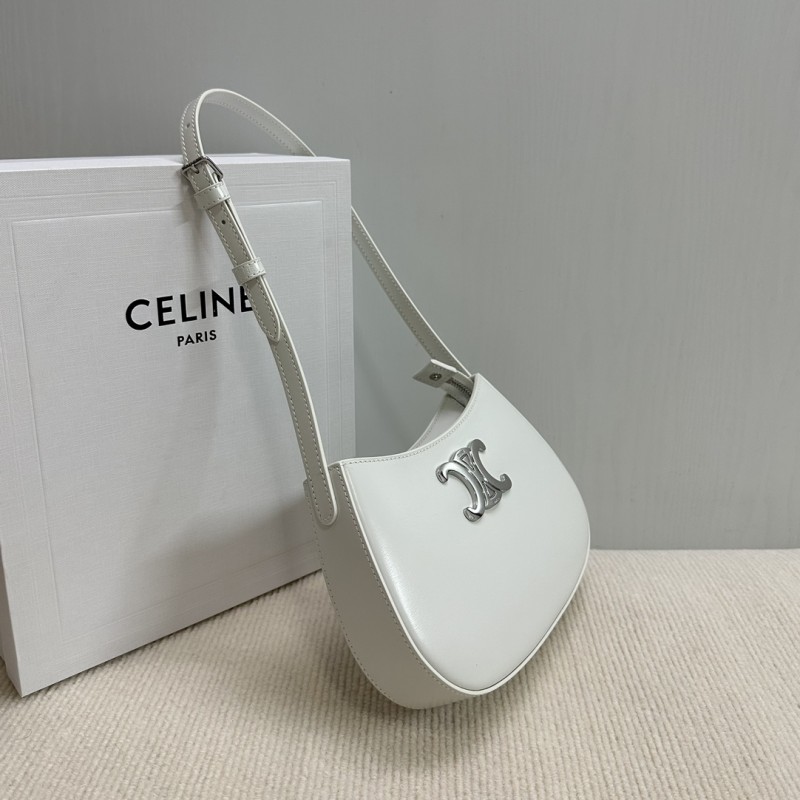 Celine MEDIUM TILLY BAG IN SHINY CALFSKIN white