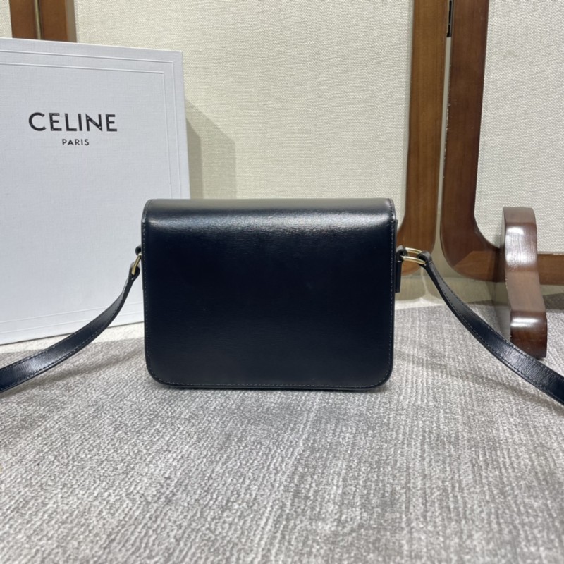 Celine TEEN TRIOMPHE BAG IN SHINY CALFSKIN BLACK