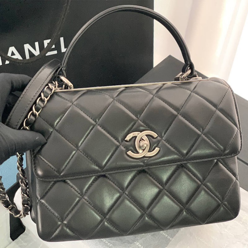 CHANEL FLAP BAG WITH TOP HANDLE