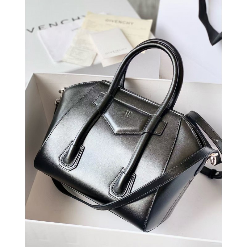 Mini Antigona Lock bag in box leather