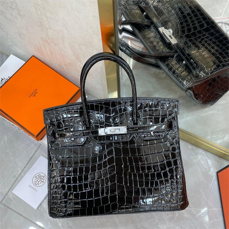 Birkin 30 Crocodile Black