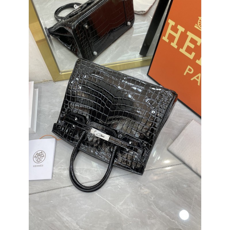 Birkin 30 Crocodile Black