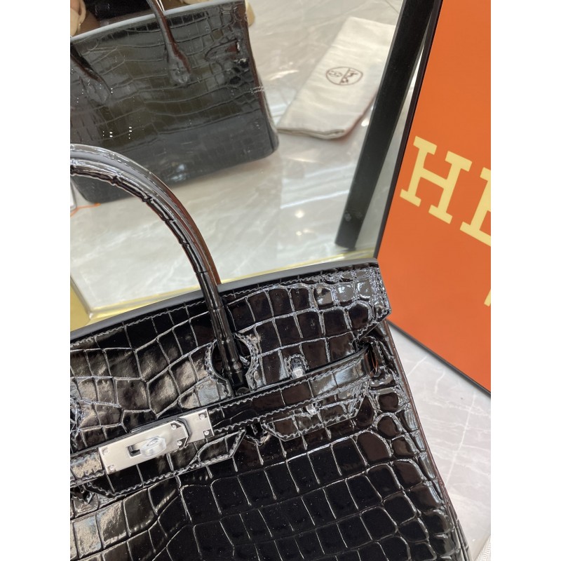 Birkin 30 Crocodile Black