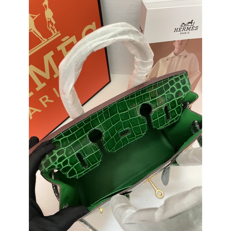 Birkin 30 Crocodile Green