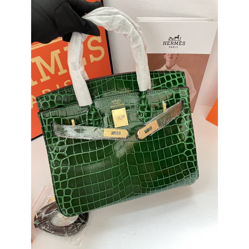 Birkin 30 Crocodile Green