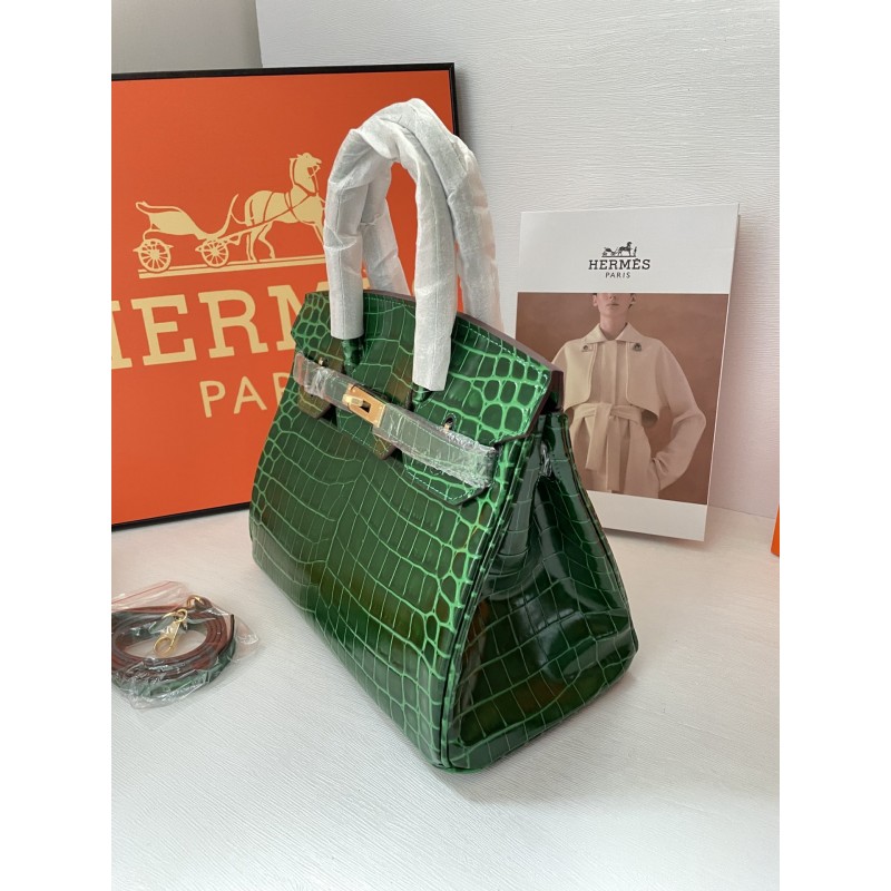 Birkin 30 Crocodile Green