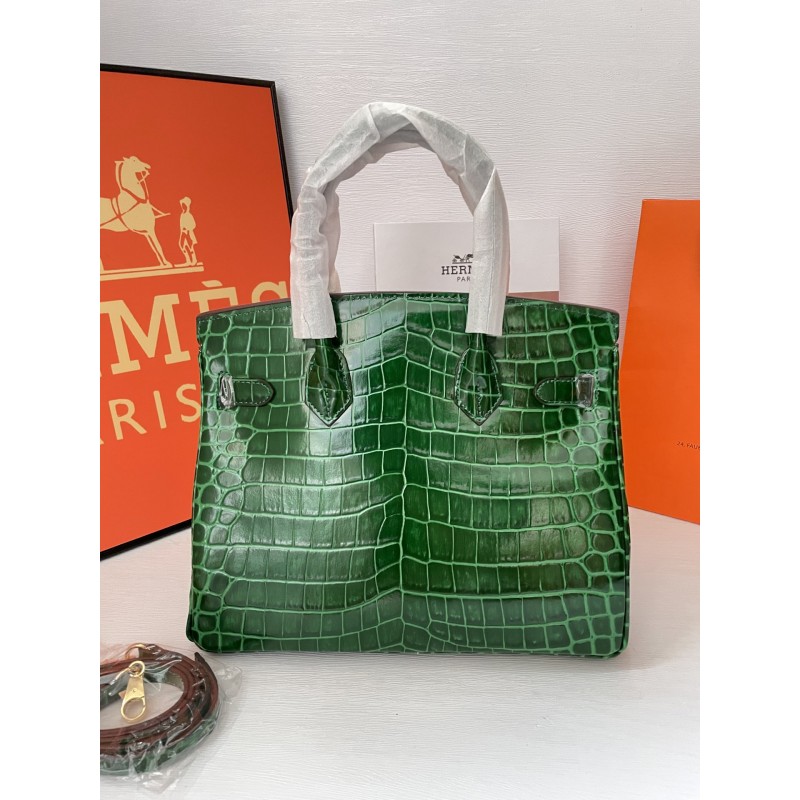 Birkin 30 Crocodile Green