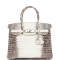 Birkin 30 White Himalaya Niloticus Crocodile Palladium Hardware