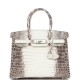 Birkin 30 White Himalaya Niloticus Crocodile Palladium Hardware