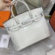 Birkin 30 White Himalaya Niloticus Crocodile Palladium Hardware