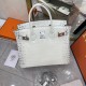 Birkin 30 White Himalaya Niloticus Crocodile Palladium Hardware