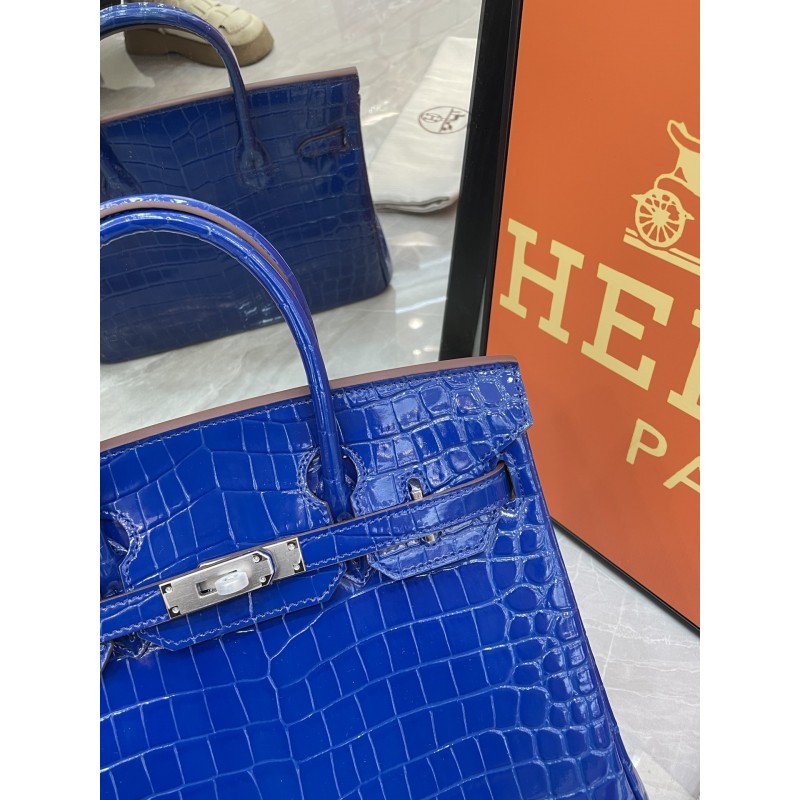 Birkin 30 Crocodile blue