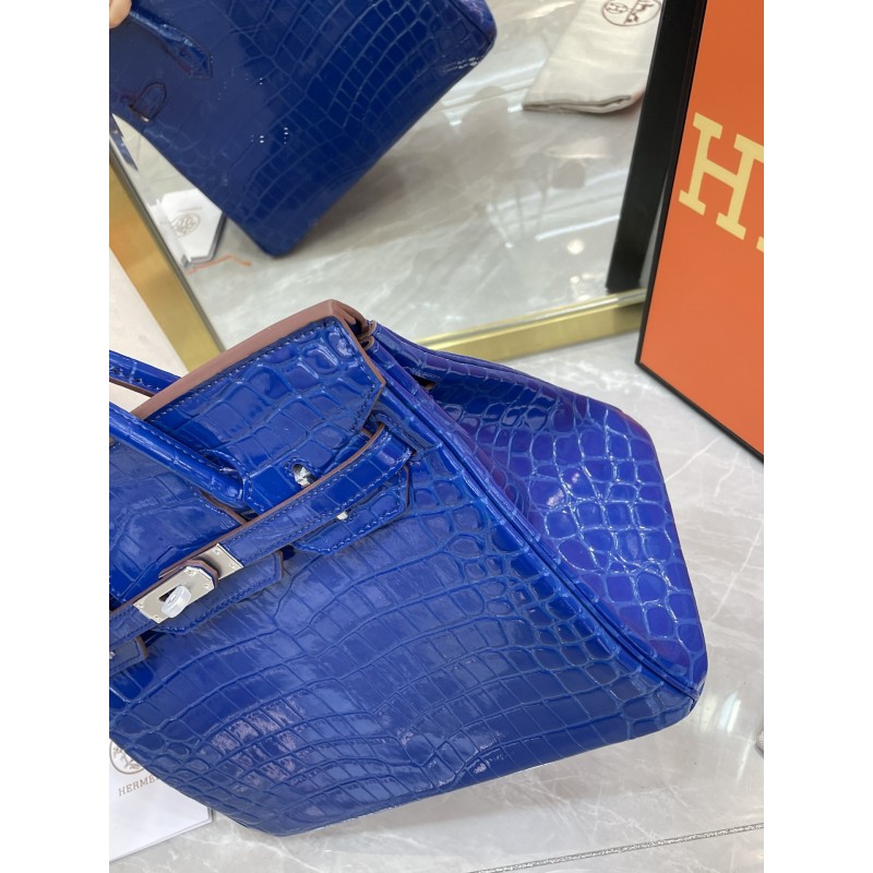 Birkin 30 Crocodile blue