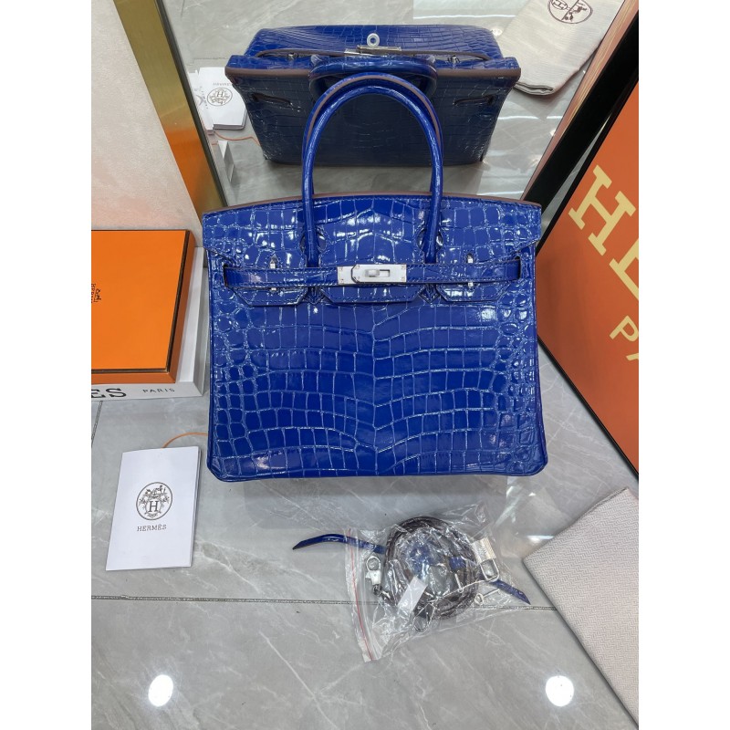 Birkin 30 Crocodile blue