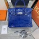 Birkin 30 Crocodile blue