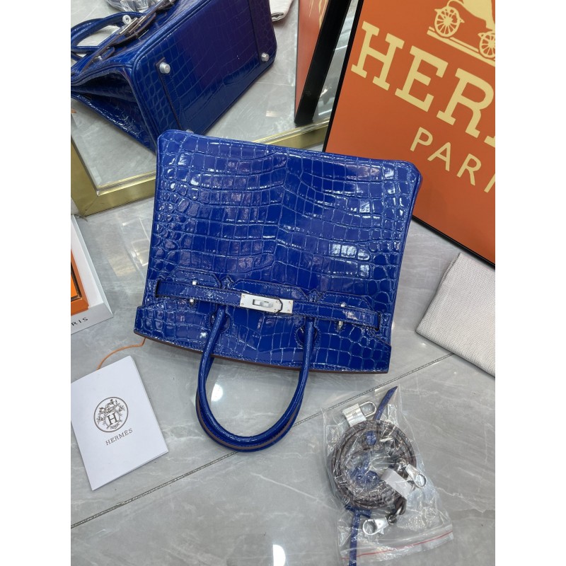 Birkin 30 Crocodile blue