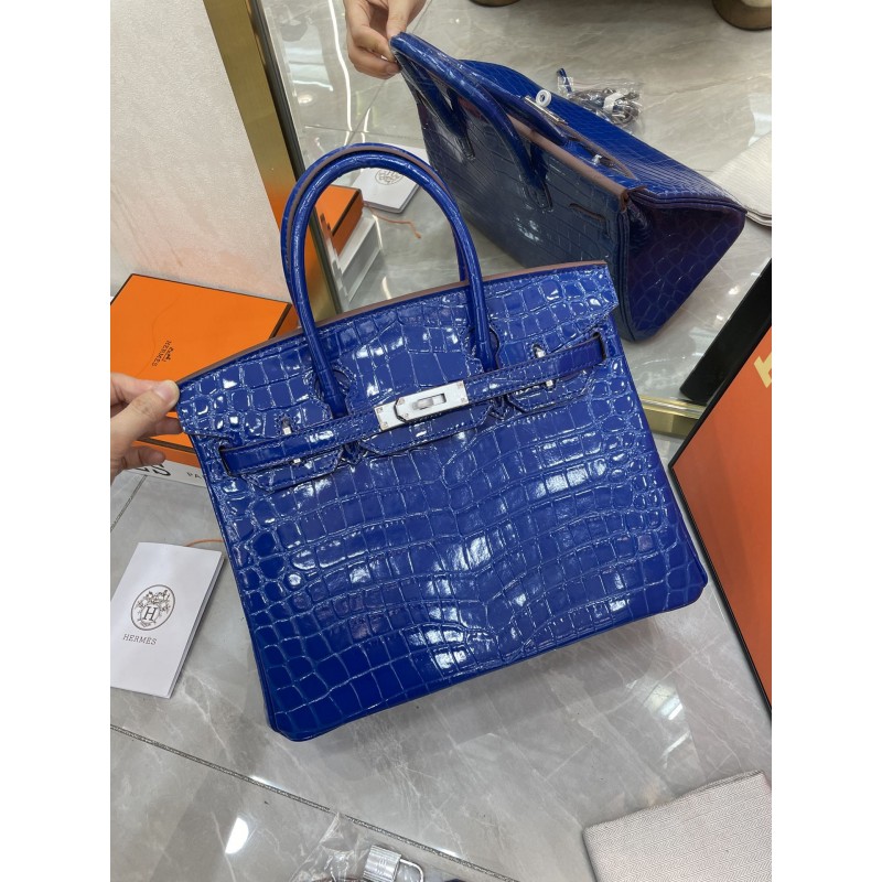 Birkin 30 Crocodile blue