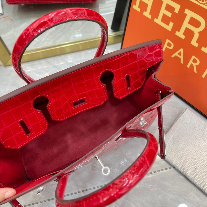 Birkin 30 Crocodile red Bag