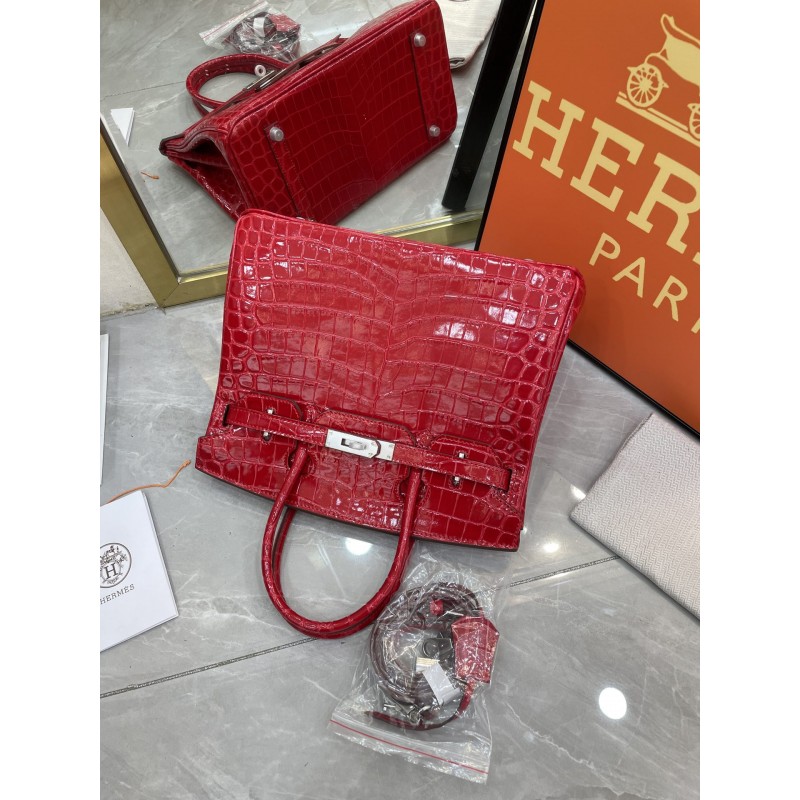 Birkin 30 Crocodile red Bag