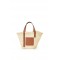 Medium Basket bag in palm leaf and calfskin