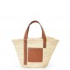 Medium Basket bag in palm leaf and calfskin