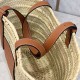 Medium Basket bag in palm leaf and calfskin