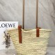 Medium Basket bag in palm leaf and calfskin