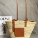 Medium Basket bag in palm leaf and calfskin