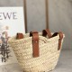 Small Basket bag in palm leaf and calfskin