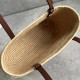 Small Square Basket bag in raffia and calfskin