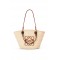 Medium Anagram Basket bag in iraca palm and calfskin