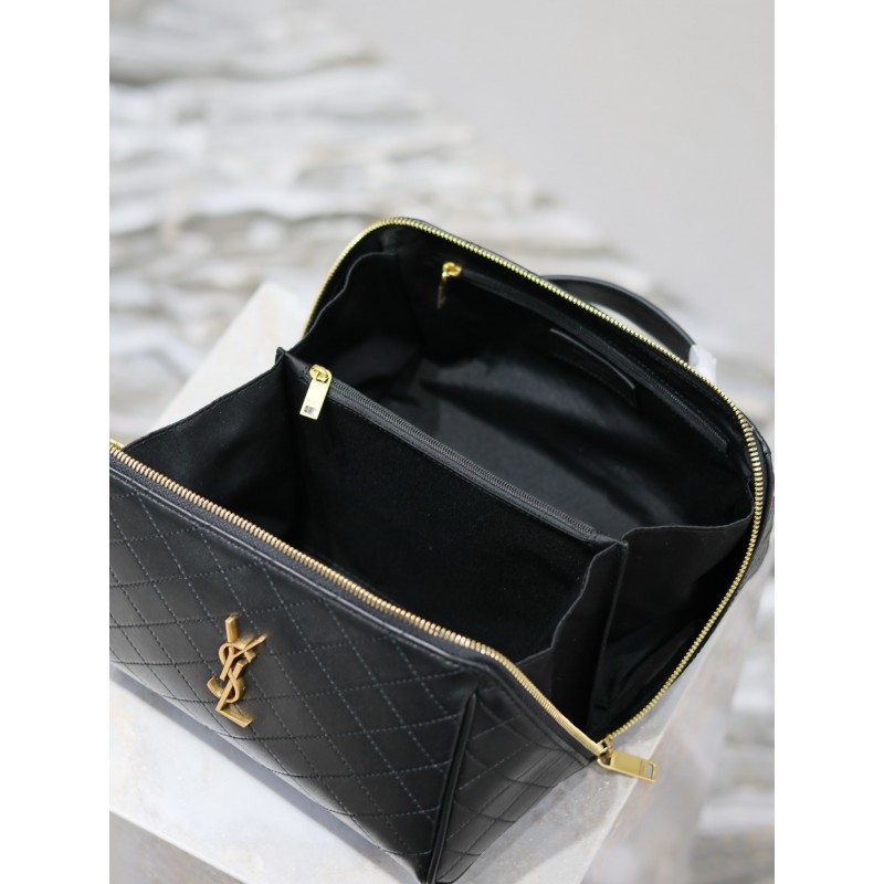 Vanity Case YSL Top-Handle Bag in Quilted Smooth Leather